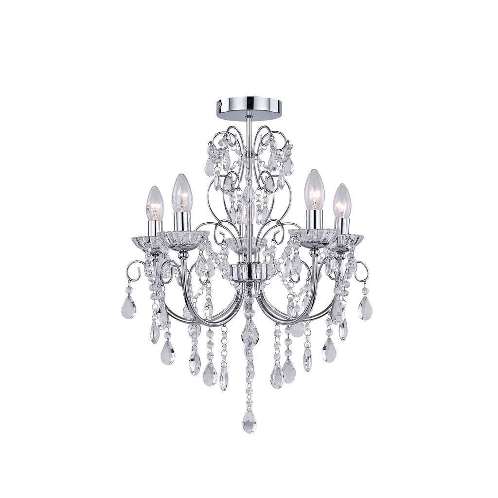 Renaissance 5 Light Large Chandelier Chrome - LL002CH116L
